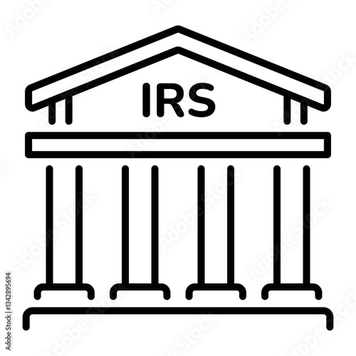 A linear style icon depicting irs building 
