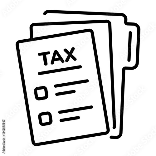 A line style icon depicting a tax file 