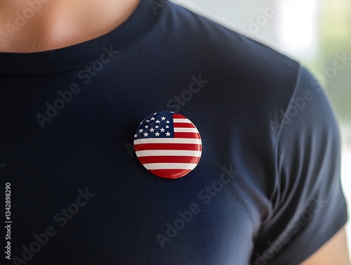 American Flag Pin on Shirt