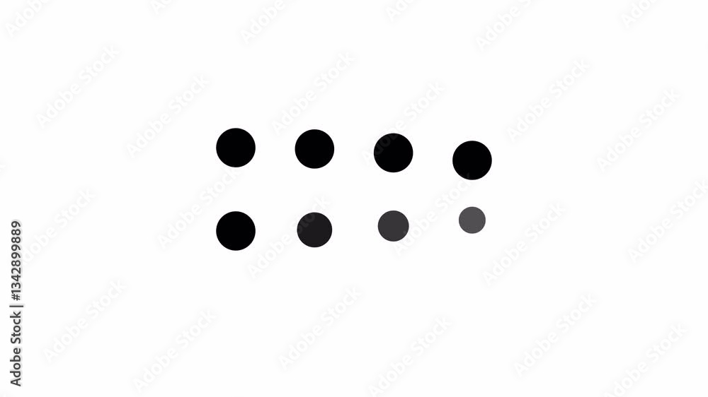 Horizontal cell dot animated loading motion graphic alpha channel loop video design Horizontal cell dot animated loading motion graphic alpha channel loop video design
