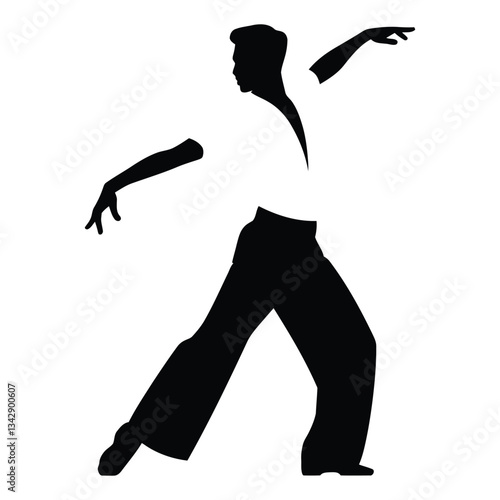Choreographer Silhouette, Vector, Icon, Logo, White Background.