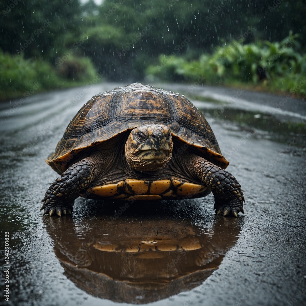Fototapeta premium turtle on the rocks