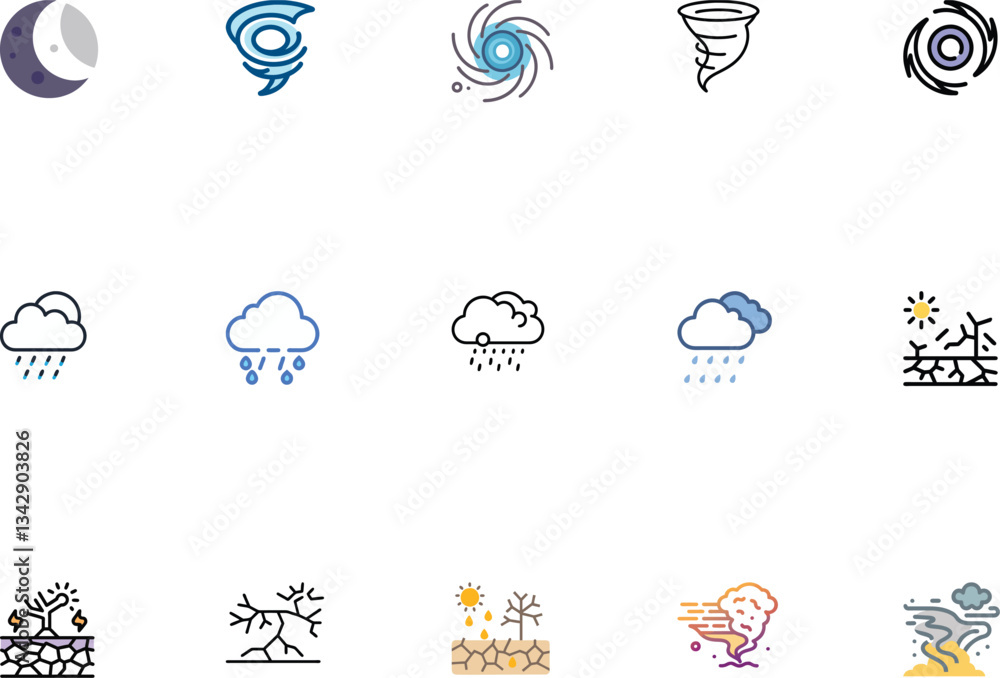 Weather Icon Bundle A Unique Collection of Atmospheric Visuals. Weather Icon Bundle A Unique Collection of Atmospheric Visuals.