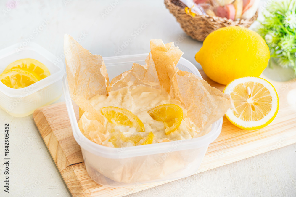 レモンヨーグルト蒸しパン作り レモンヨーグルト蒸しパン作り