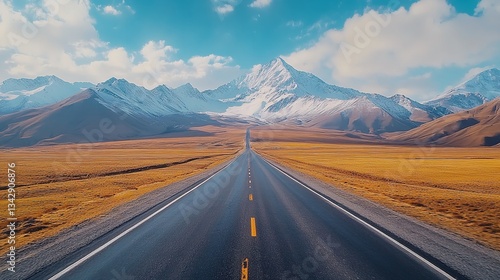 Morning mountain plateau dirt road