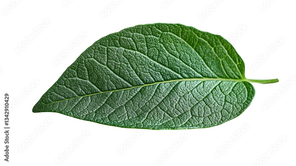Obraz premium Vibrant Leaf: A close-up captures the intricate textures of a lush, green leaf, revealing its veins and natural beauty.