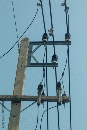high voltage power lines in Thailand 