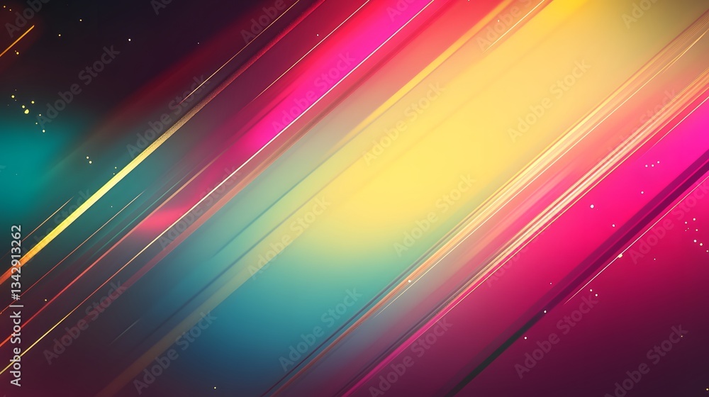 Fototapeta premium Colorful gradient background with diagonal stripes and small bright dots
