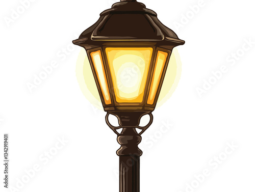 lamp with bulb vector art