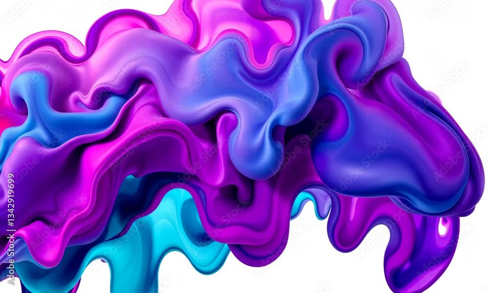 Vibrant Abstract Fluid Art in Blue Purple and Pink Colors with Dynamic Wave Shapes and White Background Vibrant Abstract Fluid Art in Blue Purple and Pink Colors with Dynamic Wave Shapes and White Background