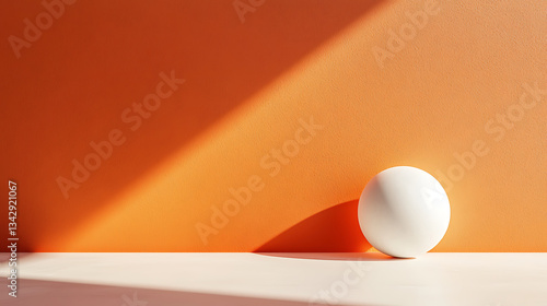 Modern Interior with Vibrant Orange Walls and Contemporary Design Elements