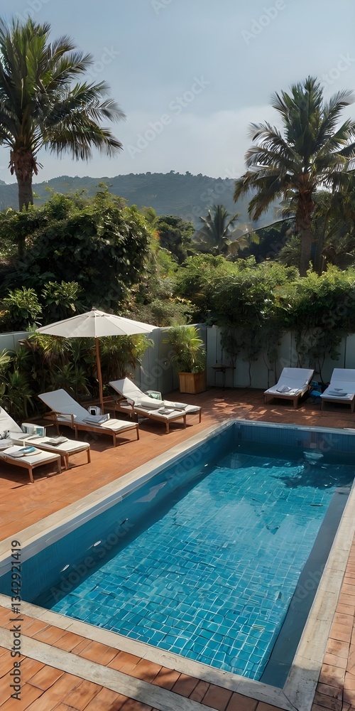 Fototapeta premium swimming pool in hotel