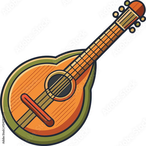 Mandolin Guitar Vector Illustration
