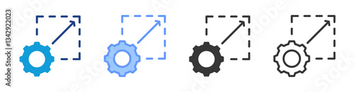 Scalability icon set multiple style collection
