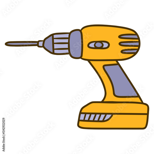 hand drill machine vector illustration