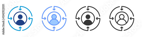 Customer Centric icon set multiple style collection