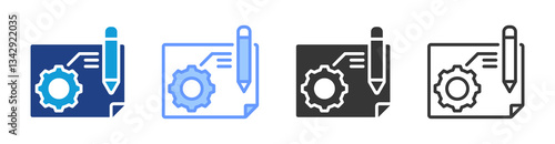 Prototyping icon set multiple style collection