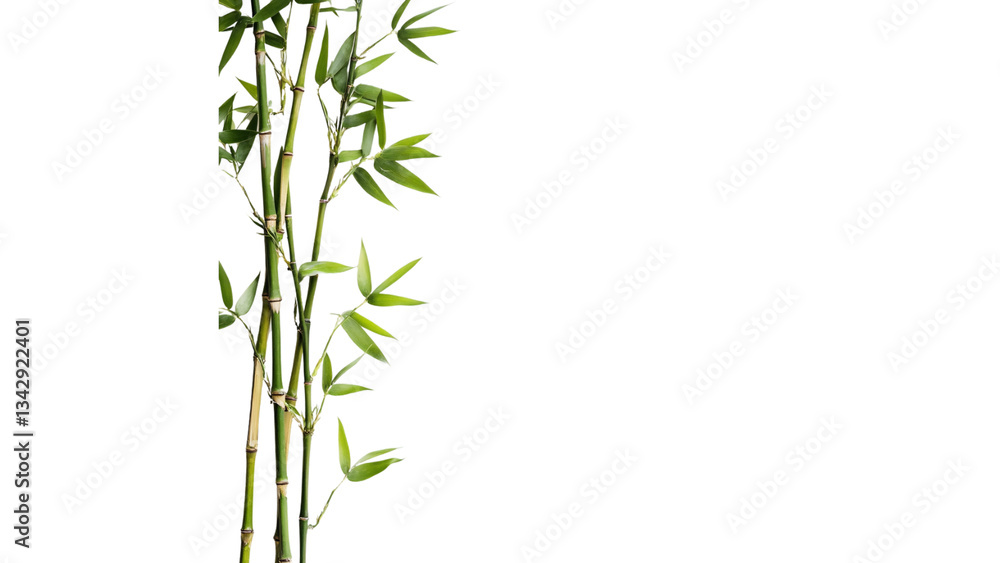 Fototapeta premium Green Bamboo Stalks on transparent background Nature Photo