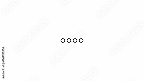 loading progress icon bar animation with 4 looping dots with outline on white background. Website loading animation concept.