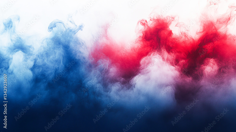 Naklejka premium Red, blue and white rough painted gradient background with blurred edges