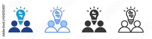 Knowledge Transfer icon set multiple style collection