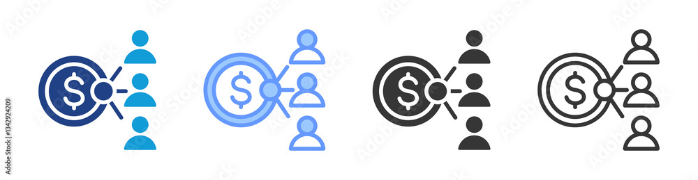 Cost Sharing icon set multiple style collection Cost Sharing icon set multiple style collection