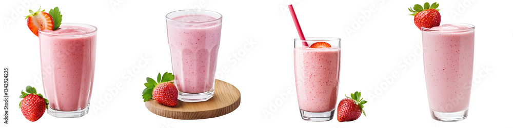 A cold creamy strawberry smoothie made with fresh fruit yogurt and other nutritious ingredients for a delightful and healthy beverage A cold creamy strawberry smoothie made with fresh fruit yogurt and other nutritious ingredients for a delightful and healthy beverage