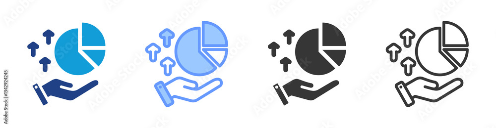 Equity Stake icon set multiple style collection Equity Stake icon set multiple style collection