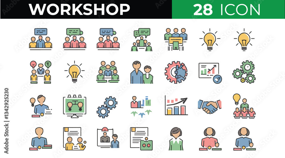 Workshop Icons A collection of meeting, teamwork, and brainstorming related icons. Workshop Icons A collection of meeting, teamwork, and brainstorming related icons.