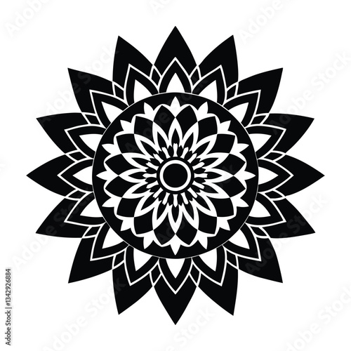 Abstract floral ornament Vector Illustration Isolated 
