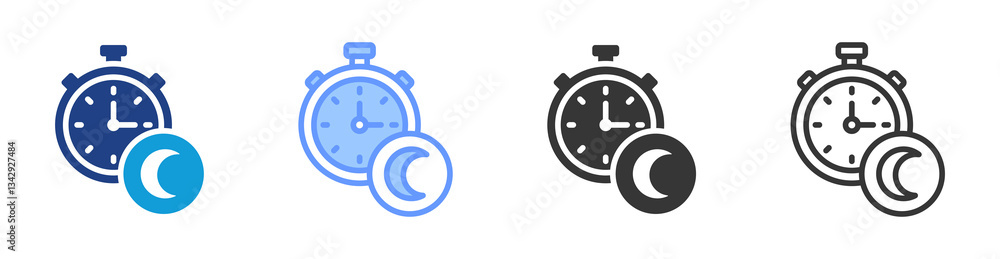 Overtime icon set multiple style collection Overtime icon set multiple style collection
