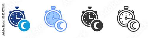 Overtime icon set multiple style collection