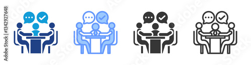 Meeting icon set multiple style collection