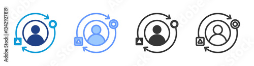 Adaptability icon set multiple style collection