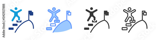 Milestone icon set multiple style collection