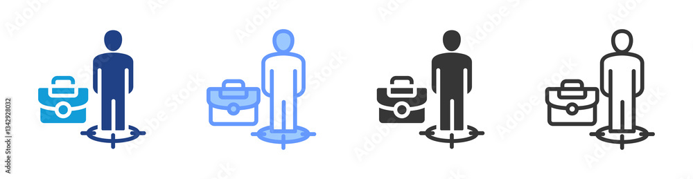 Fototapeta premium Job Position icon set multiple style collection
