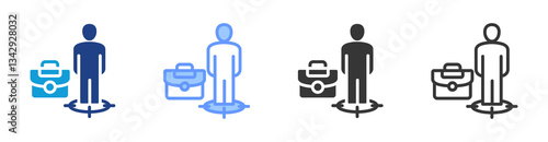 Job Position icon set multiple style collection