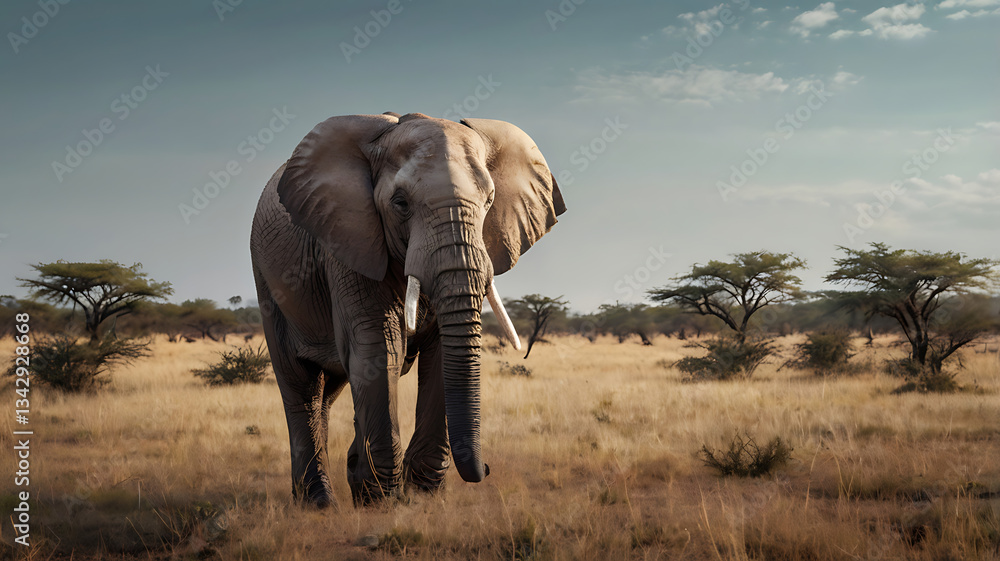 Fototapeta premium African elephant isolated on transparent background