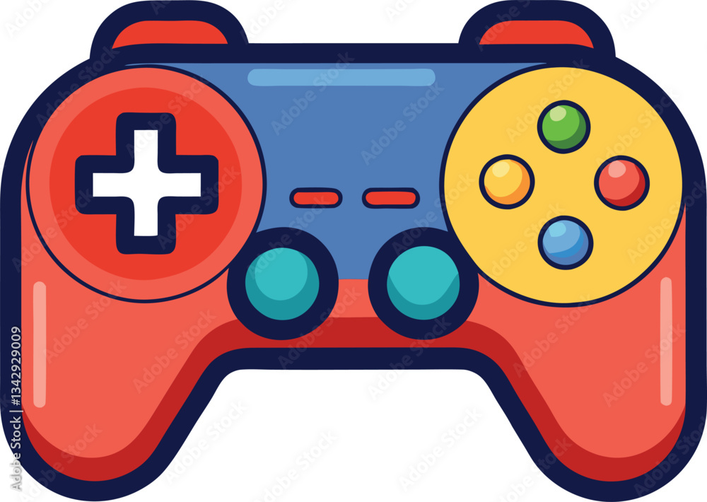 A vibrant and playful illustration of a green game controller featuring colorful buttons and a modern design, ideal for gaming visuals.
A vibrant and playful illustration of a green game controller featuring colorful buttons and a modern design, ideal for gaming visuals.