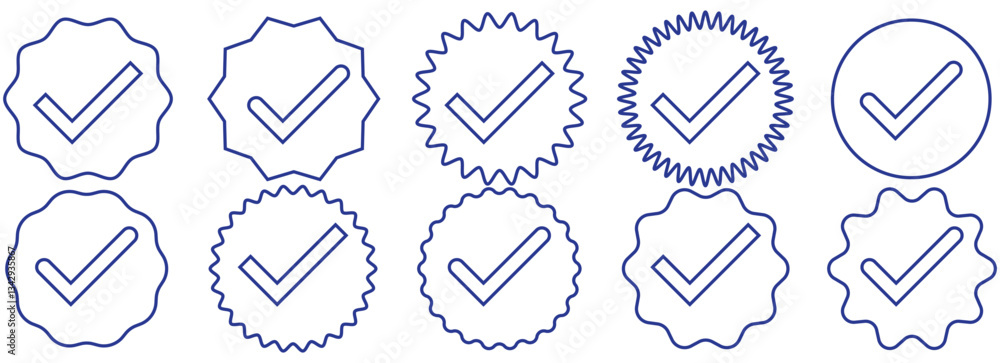 Set of a Blue Tick Mark Icon. Social media account verification icons. Profile verification icons. EPS 10 Set of a Blue Tick Mark Icon. Social media account verification icons. Profile verification icons. EPS 10