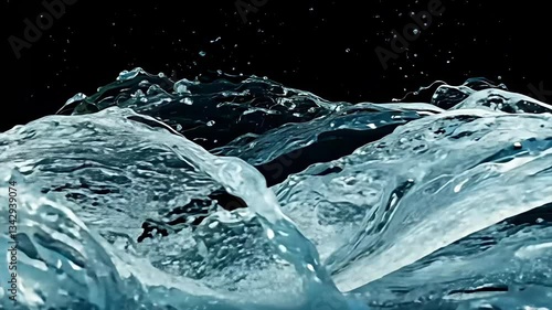 A high-energy water splash transition, great for aquatic themes.