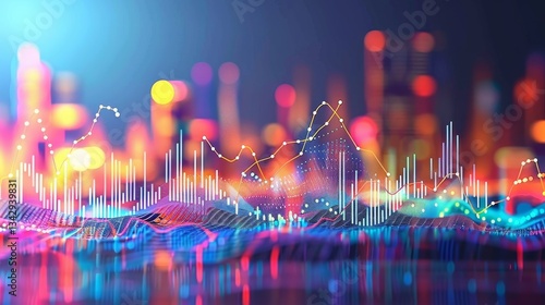 Futuristic e commerce metrics background for retail analytics  dynamic data visualization insights
