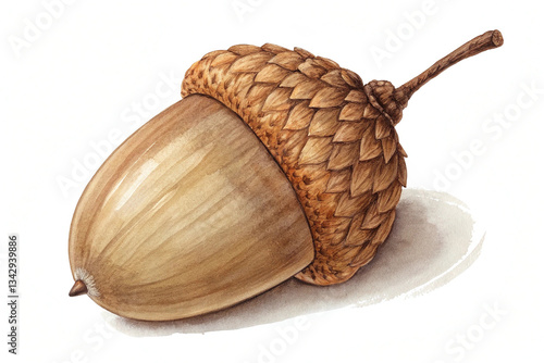 Acorn, isolated on the white