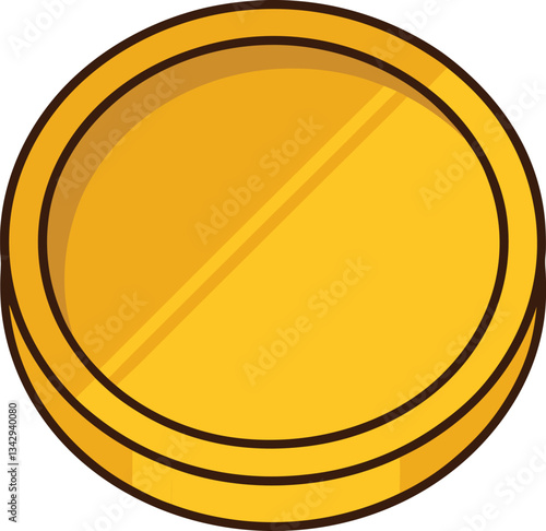 Gold coin vector illustration, A simple vector illustration of a gold coin, symbolizing wealth, currency, and finance.
