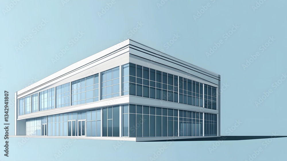 Fototapeta premium Sleek and Sophisticated Architectural Masterpiece in Urban Cityscape