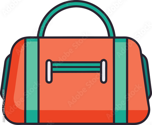 Travel duffle bag vector illustration design, A vector image of a colorful duffle bag, perfect for travel, luggage, and vacation-related themes.
