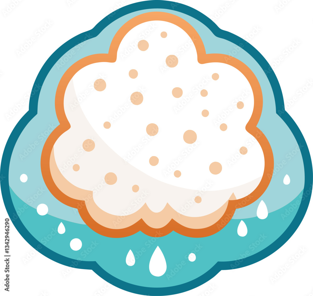 Snow cloud with raindrops vector illustration design, A vector image of a snow cloud with raindrops, perfect for illustrating snowy or rainy weather themes.
Snow cloud with raindrops vector illustration design, A vector image of a snow cloud with raindrops, perfect for illustrating snowy or rainy weather themes.