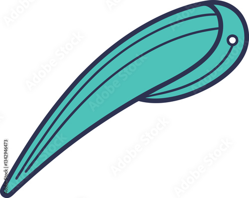 Hair clip vector illustration design, A vector image of a teal hair clip, ideal for beauty, fashion, and personal grooming applications.
