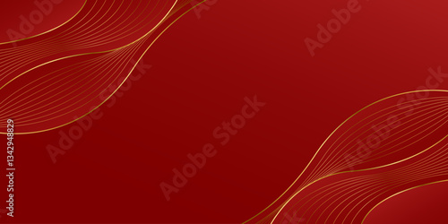 Elegant Red and Gold Abstract Luxury Background. Modern wave design. Suitable for Invitations, awards, templates, banners, covers, posters, presentations, websites, and pages