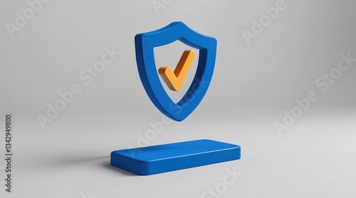 cartoon 3d Icon safety shield check mark perspective . Blue symbol security safety icon. Checkmark in minimalistic style. 3d vector illustration. white background Free Download cartoon 3d Icon safety shield check mark perspective . Blue symbol security safety icon. Checkmark in minimalistic style. 3d vector illustration. white background - GFXLoad
